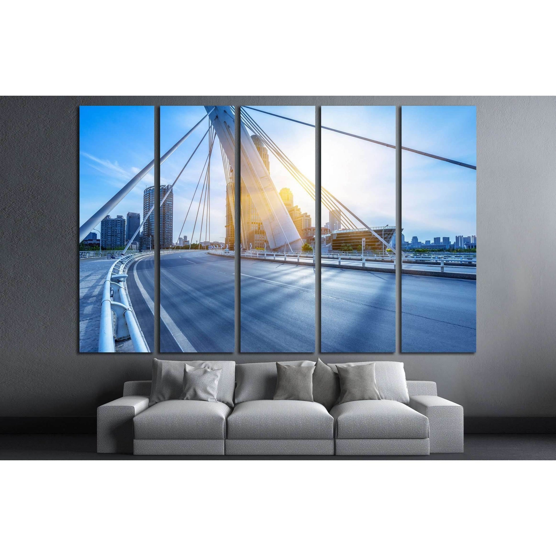 modern buildings with empty road under blue sky,tianjin china №2207 Ready to Hang Canvas PrintCanvas art arrives ready to hang, with hanging accessories included and no additional framing required. Every canvas print is hand-crafted, made on-demand at our