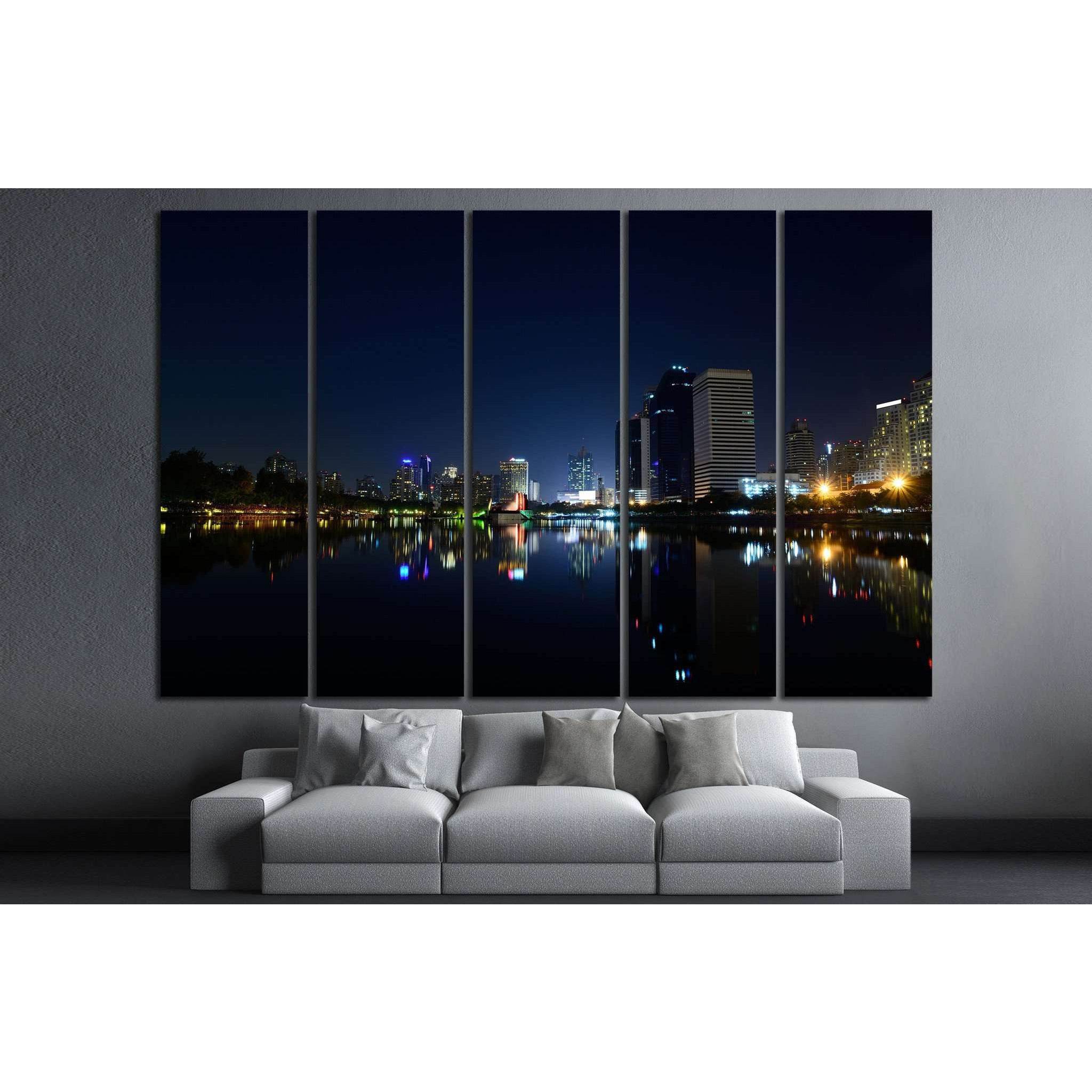 Modern city view of Bangkok №827 Ready to Hang Canvas PrintCanvas art arrives ready to hang, with hanging accessories included and no additional framing required. Every canvas print is hand-crafted, made on-demand at our workshop and expertly stretched ar