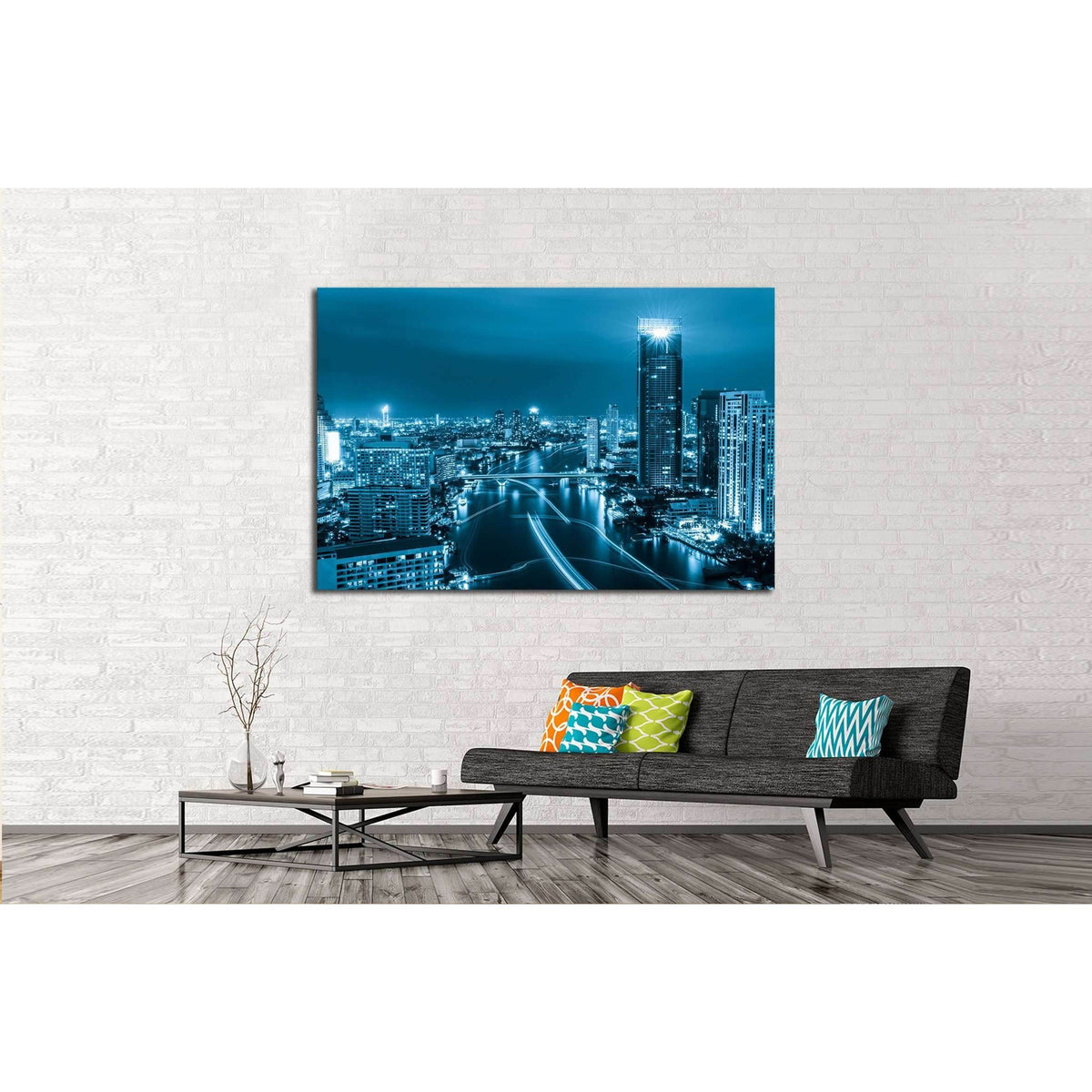 Modern city view of Bangkok, Thailand. Cityscape №2612 Ready to Hang Canvas PrintCanvas art arrives ready to hang, with hanging accessories included and no additional framing required. Every canvas print is hand-crafted, made on-demand at our workshop and