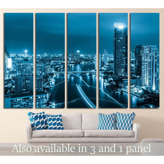 Modern city view of Bangkok, Thailand. Cityscape №2612 Ready to Hang Canvas PrintCanvas art arrives ready to hang, with hanging accessories included and no additional framing required. Every canvas print is hand-crafted, made on-demand at our workshop and