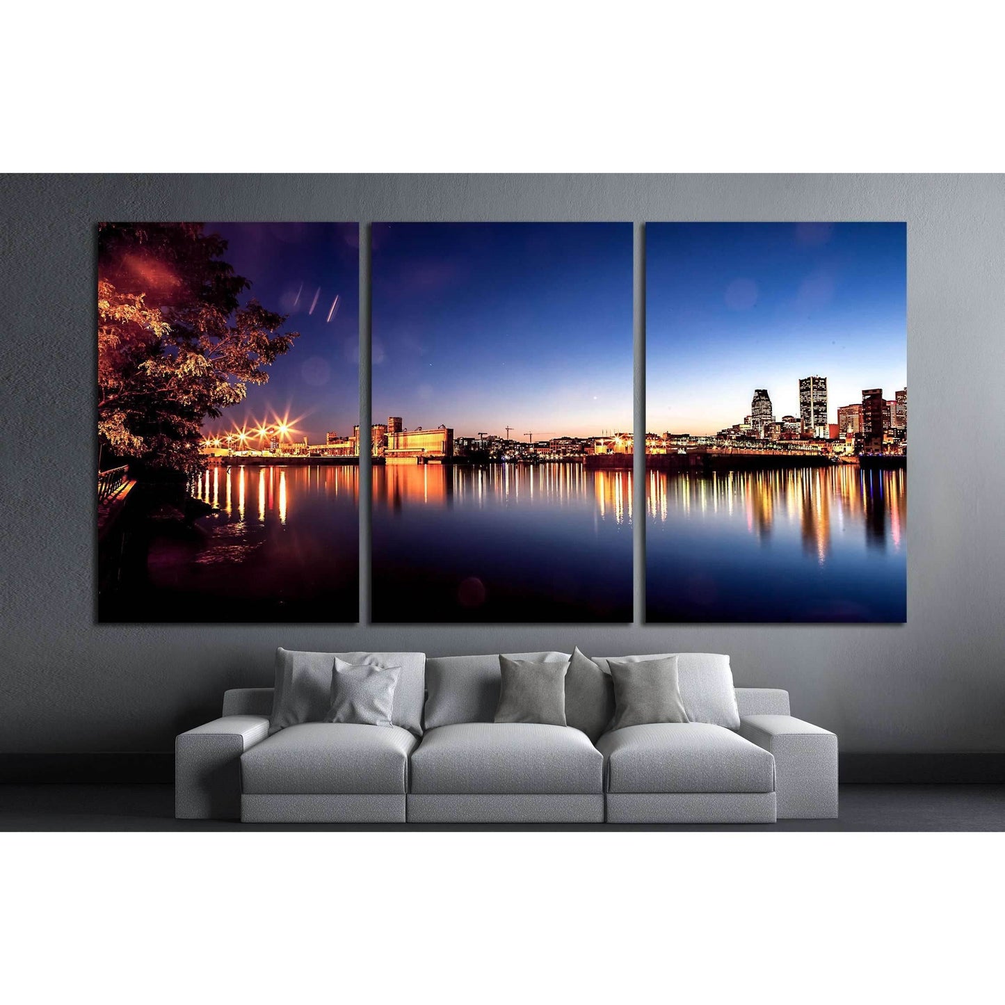 Montreal city and water its channel view during sunset №2967 Ready to Hang Canvas PrintCanvas art arrives ready to hang, with hanging accessories included and no additional framing required. Every canvas print is hand-crafted, made on-demand at our worksh