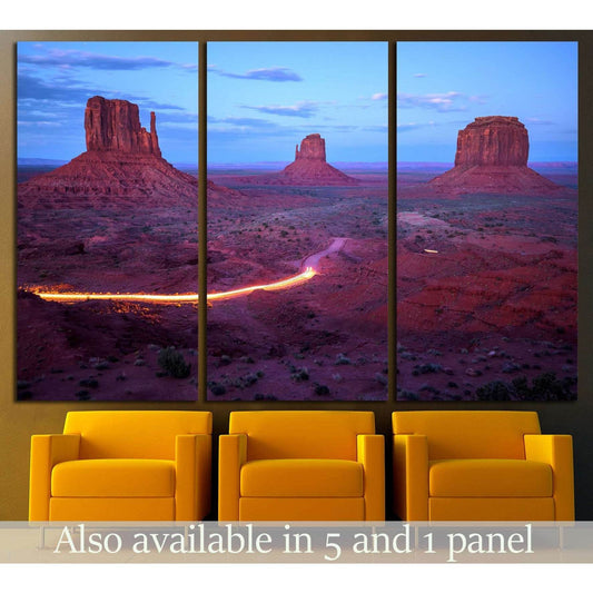 Monument Valley at dusk after sunset, Utah border, Arizona, USA №2000 Ready to Hang Canvas PrintCanvas art arrives ready to hang, with hanging accessories included and no additional framing required. Every canvas print is hand-crafted, made on-demand at o