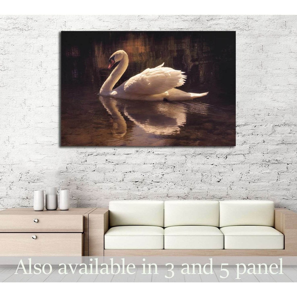 moody image of a beautiful swan swimming №3263 Ready to Hang Canvas PrintCanvas art arrives ready to hang, with hanging accessories included and no additional framing required. Every canvas print is hand-crafted, made on-demand at our workshop and expertl