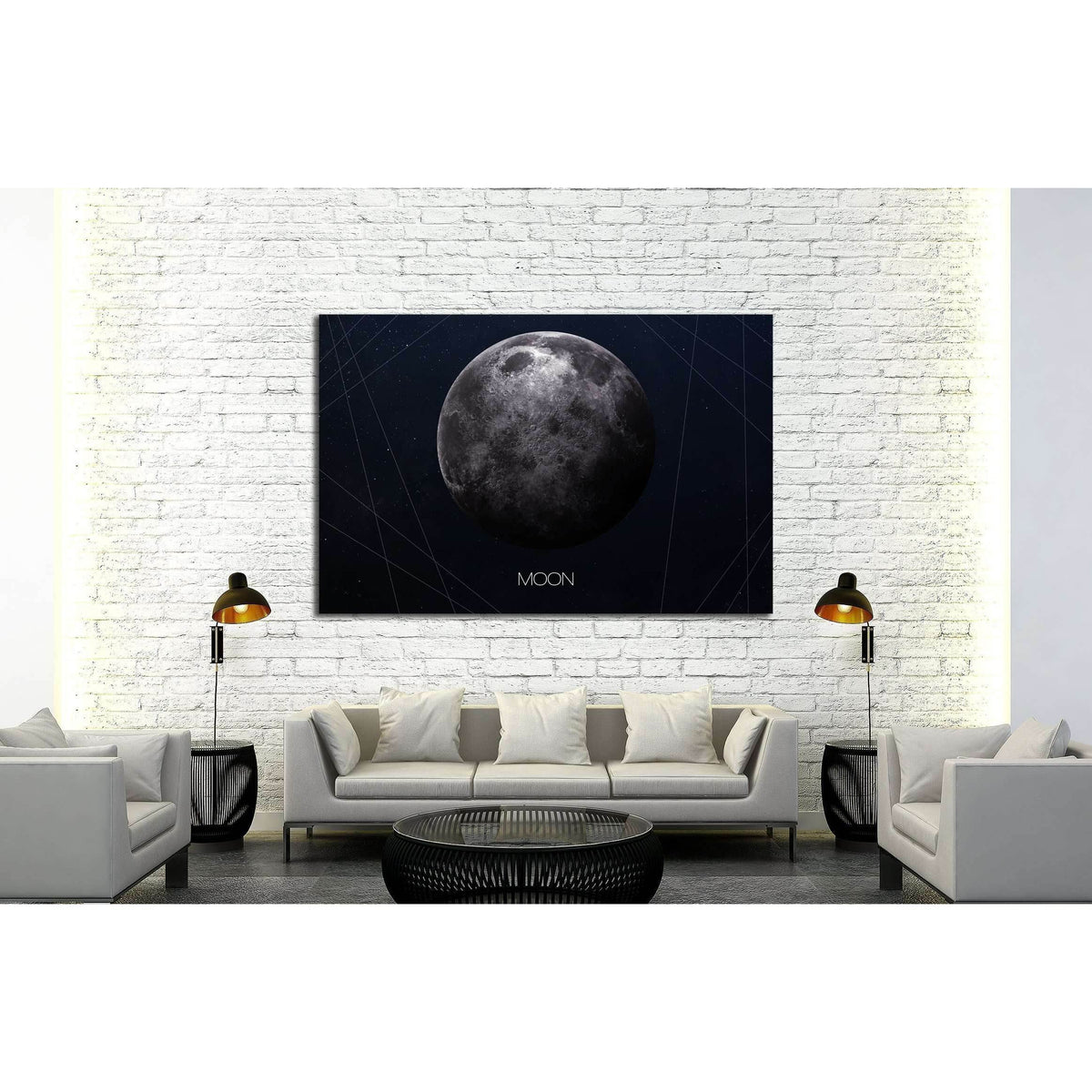 Moon - High resolution images presents planets of the solar system. №2449 Ready to Hang Canvas PrintCanvas art arrives ready to hang, with hanging accessories included and no additional framing required. Every canvas print is hand-crafted, made on-demand