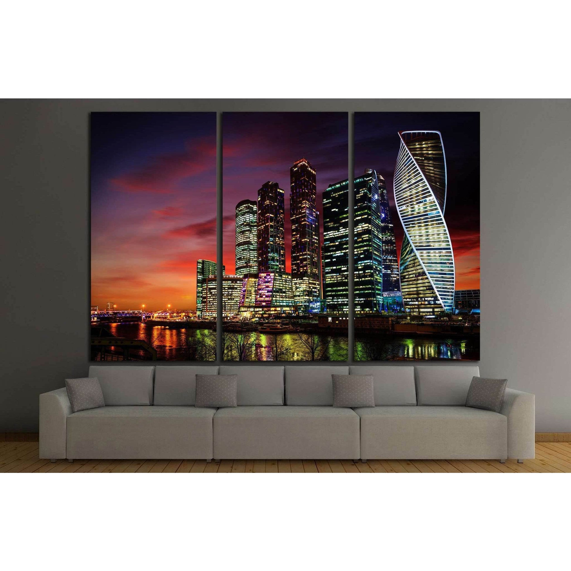 Moscow International Business Center at night, Russia №1541 Ready to Hang Canvas PrintCanvas art arrives ready to hang, with hanging accessories included and no additional framing required. Every canvas print is hand-crafted, made on-demand at our worksho