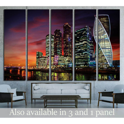 Moscow International Business Center at night, Russia №1541 Ready to Hang Canvas PrintCanvas art arrives ready to hang, with hanging accessories included and no additional framing required. Every canvas print is hand-crafted, made on-demand at our worksho