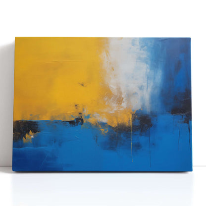 Mustard Yellow and Cerulean Blue - Canvas Print - Artoholica Ready to Hang Canvas Print