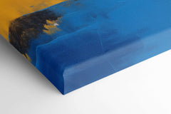 Mustard Yellow and Cerulean Blue - Canvas Print - Artoholica Ready to Hang Canvas Print