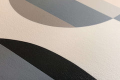 Muted Dance of Grey, Black, and Orange Circular Abstract - Canvas Print - Artoholica Ready to Hang Canvas Print
