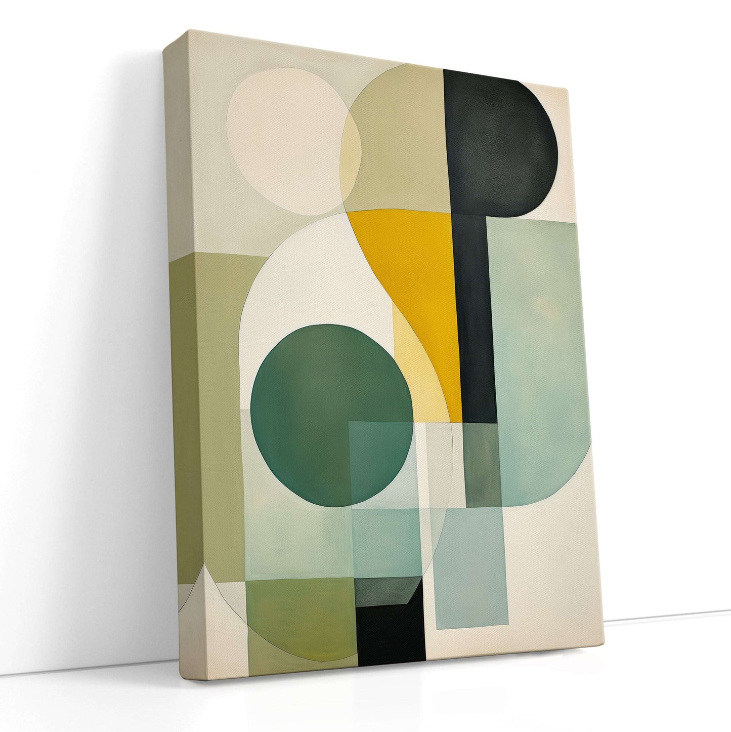 Muted Palette of Green, Yellow, and Black - Canvas Print - Artoholica Ready to Hang Canvas Print