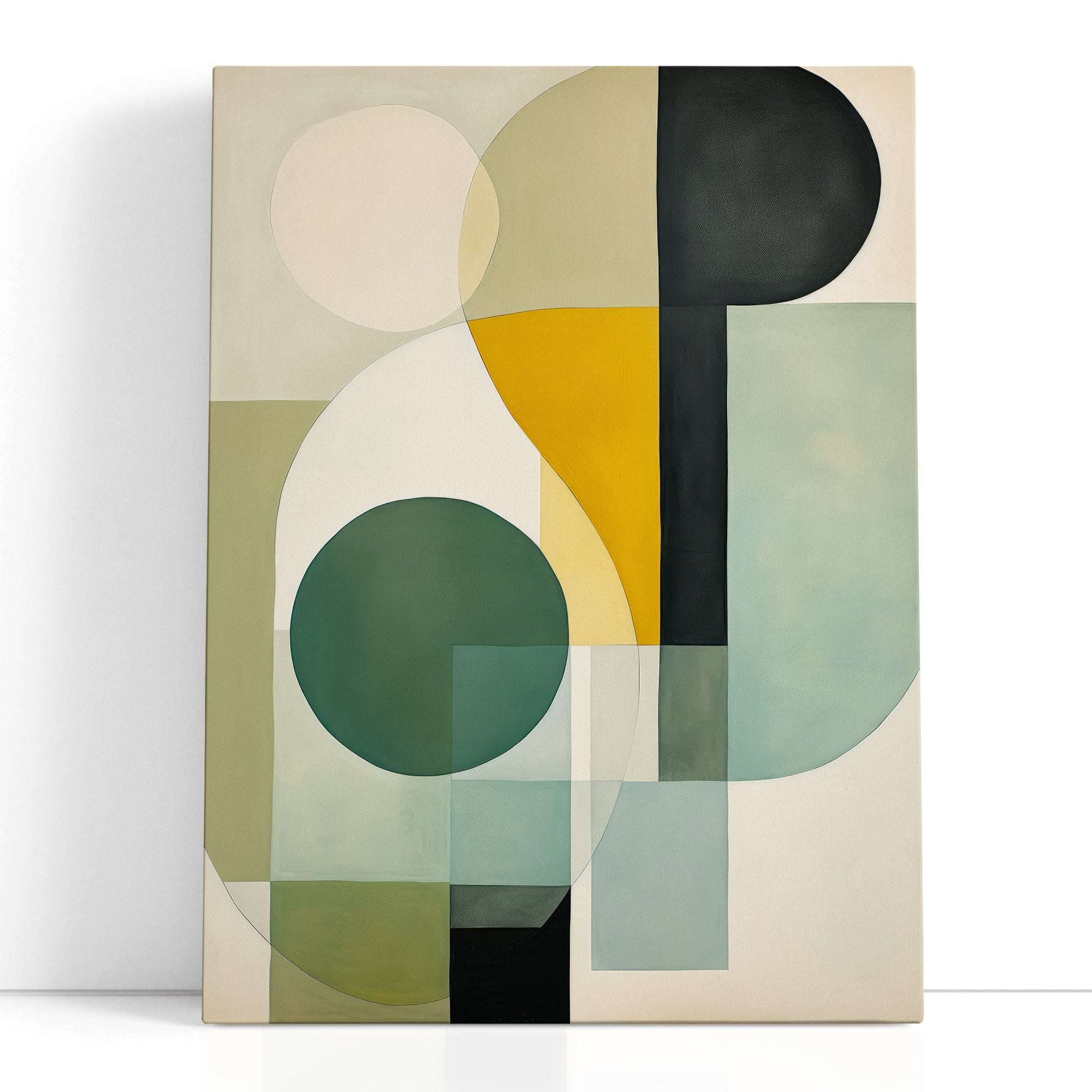 Muted Palette of Green, Yellow, and Black - Canvas Print - Artoholica Ready to Hang Canvas Print