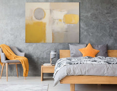 Muted Palette with Bold Yellow Accents - Canvas Print - Artoholica Ready to Hang Canvas Print