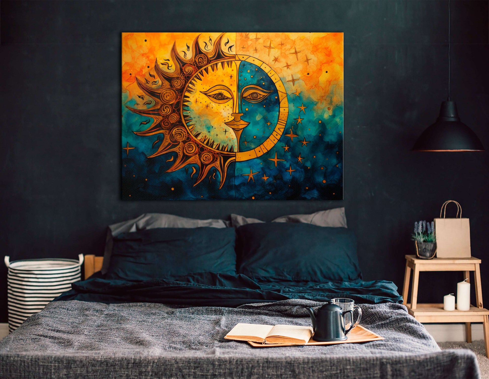 Mystical Harmony of Sun and Moon - Canvas Print - Artoholica Ready to Hang Canvas Print