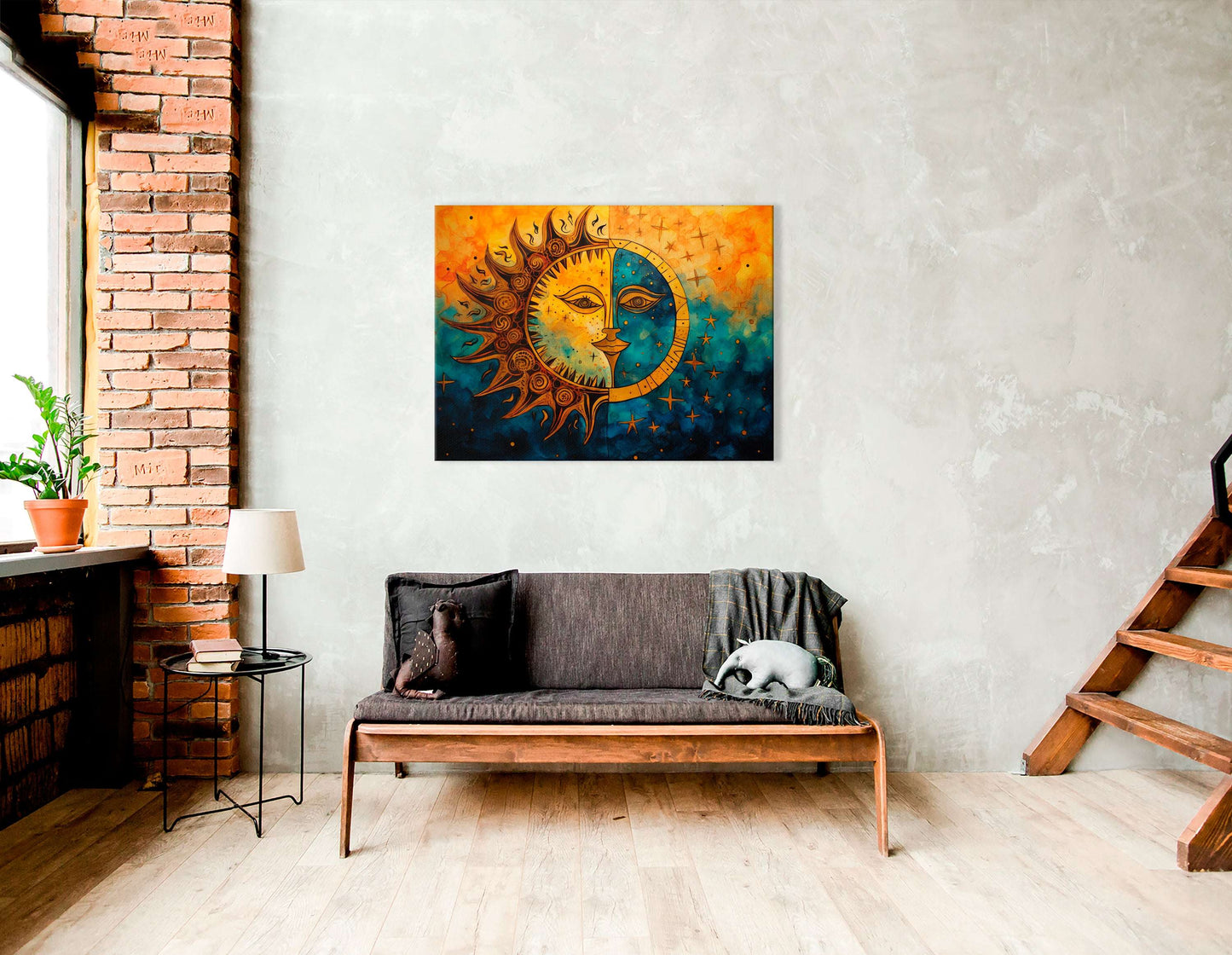 Mystical Harmony of Sun and Moon - Canvas Print - Artoholica Ready to Hang Canvas Print