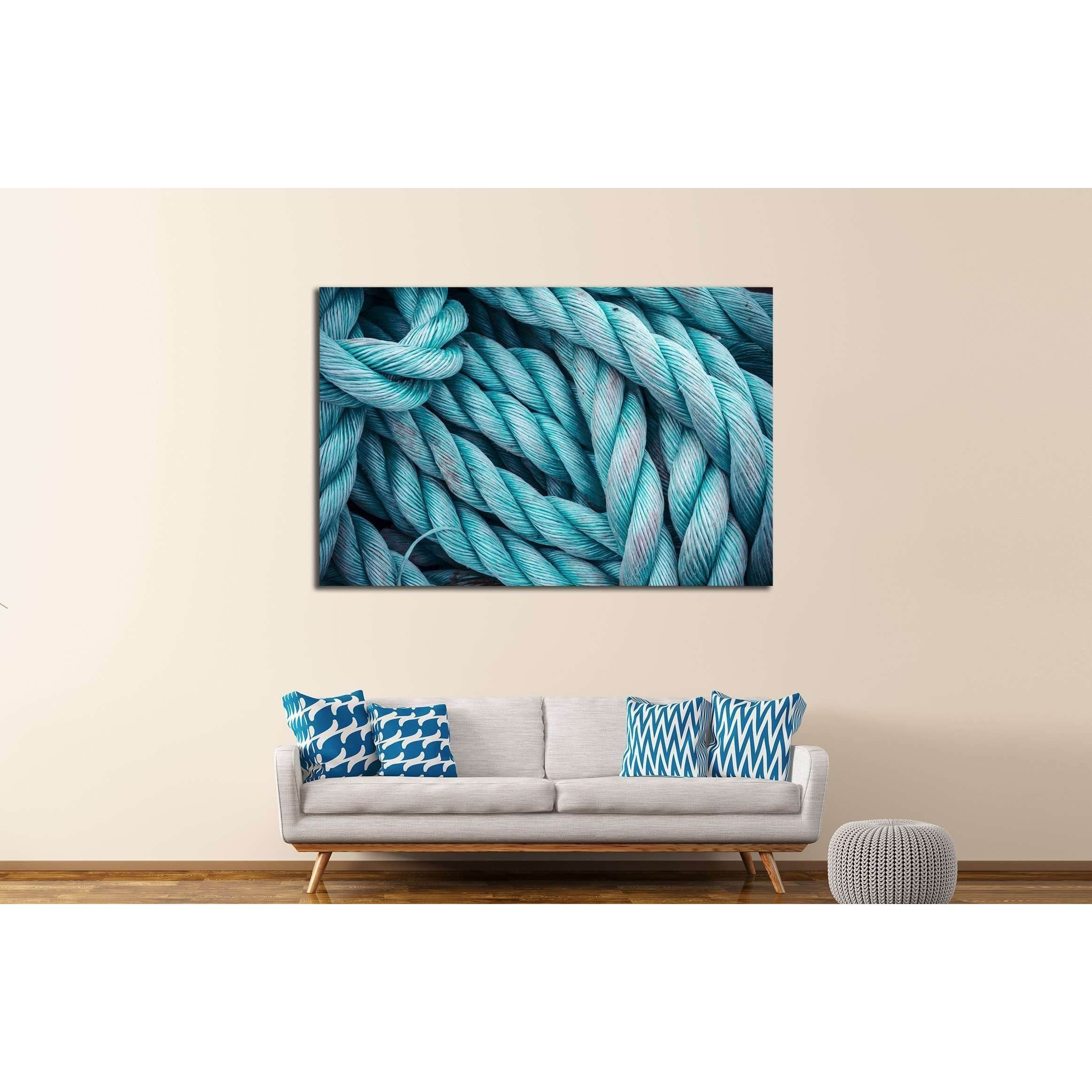Nautical background. Closeup of an old blue frayed boat rope. Tonned image. №2538 Ready to Hang Canvas PrintCanvas art arrives ready to hang, with hanging accessories included and no additional framing required. Every canvas print is hand-crafted, made on