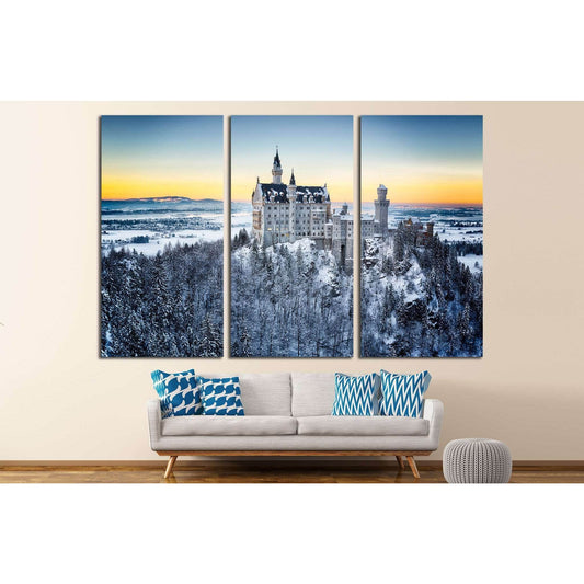 Neuschwanstein Castle at sunset in winter landscape. Germany №1793 Ready to Hang Canvas PrintCanvas art arrives ready to hang, with hanging accessories included and no additional framing required. Every canvas print is hand-crafted, made on-demand at our