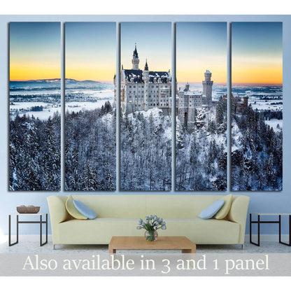 Neuschwanstein Castle at sunset in winter landscape. Germany №1793 Ready to Hang Canvas PrintCanvas art arrives ready to hang, with hanging accessories included and no additional framing required. Every canvas print is hand-crafted, made on-demand at our