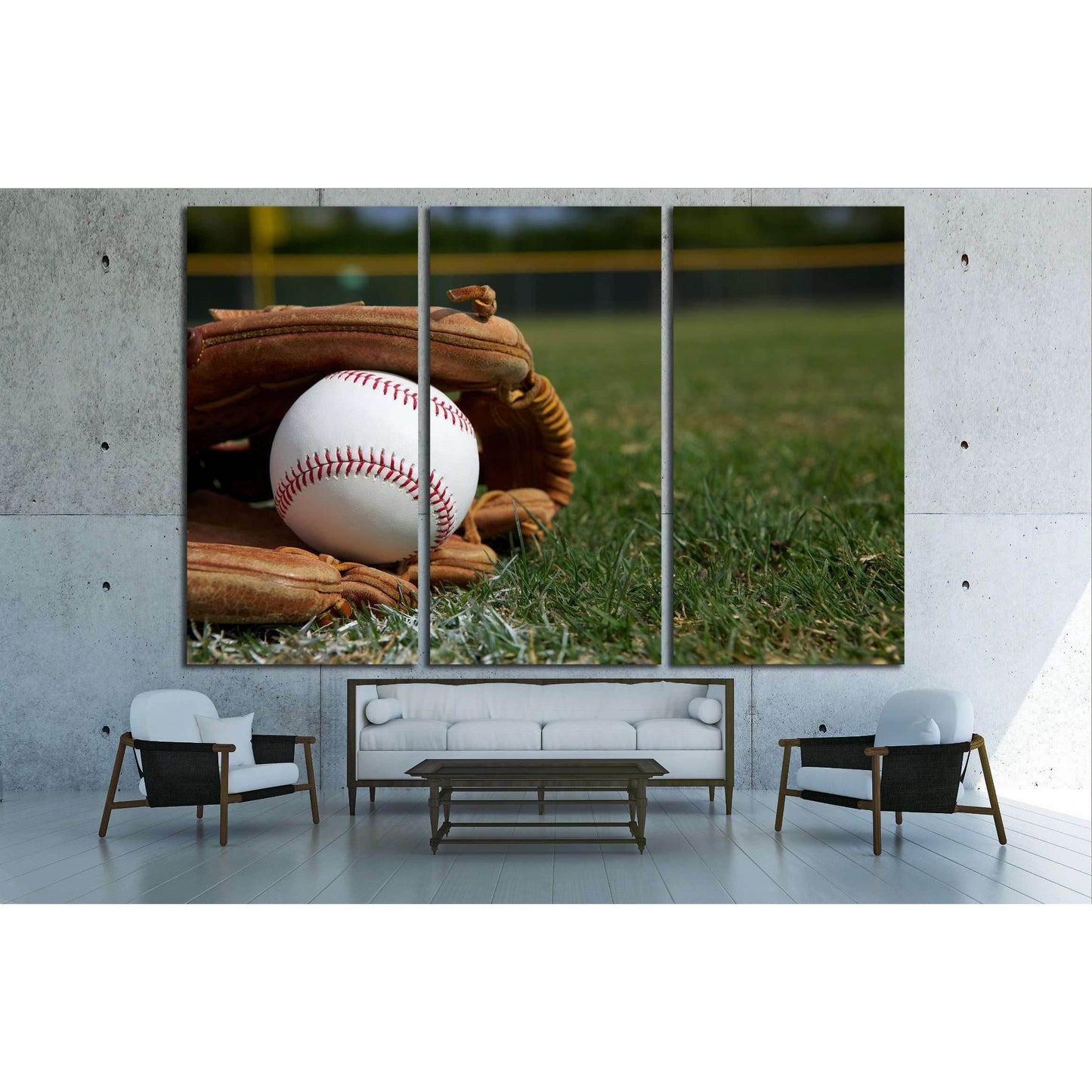 New Baseball in a Glove in the Outfield №2124 Ready to Hang Canvas PrintCanvas art arrives ready to hang, with hanging accessories included and no additional framing required. Every canvas print is hand-crafted, made on-demand at our workshop and expertly