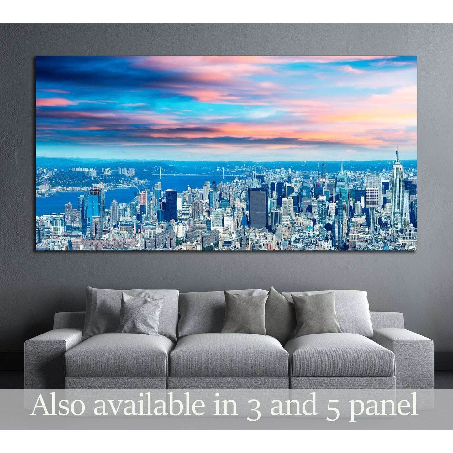 New York City - Aerial view of Manhattan skyline №2718 Ready to Hang Canvas PrintCanvas art arrives ready to hang, with hanging accessories included and no additional framing required. Every canvas print is hand-crafted, made on-demand at our workshop and