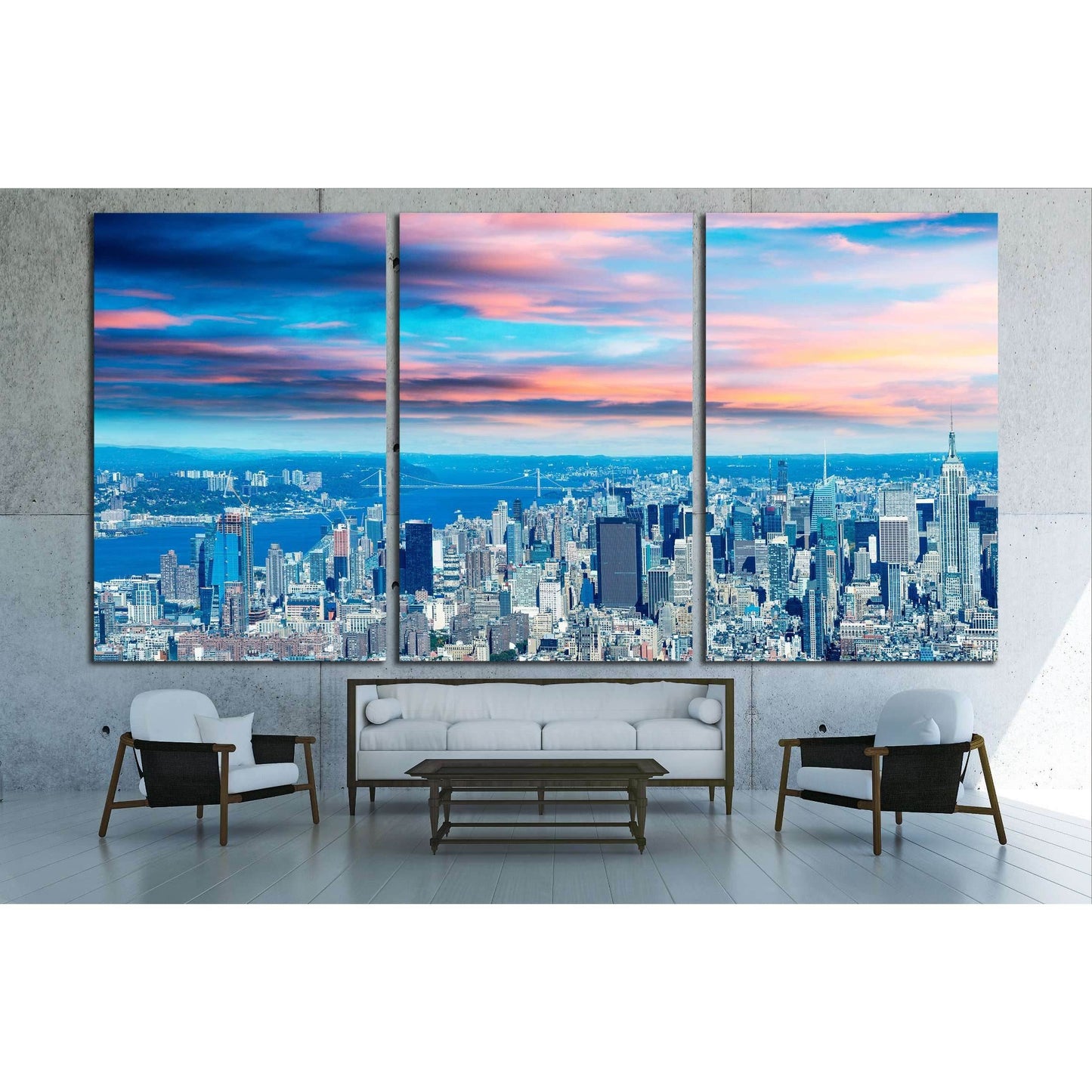 New York City - Aerial view of Manhattan skyline №2718 Ready to Hang Canvas PrintCanvas art arrives ready to hang, with hanging accessories included and no additional framing required. Every canvas print is hand-crafted, made on-demand at our workshop and