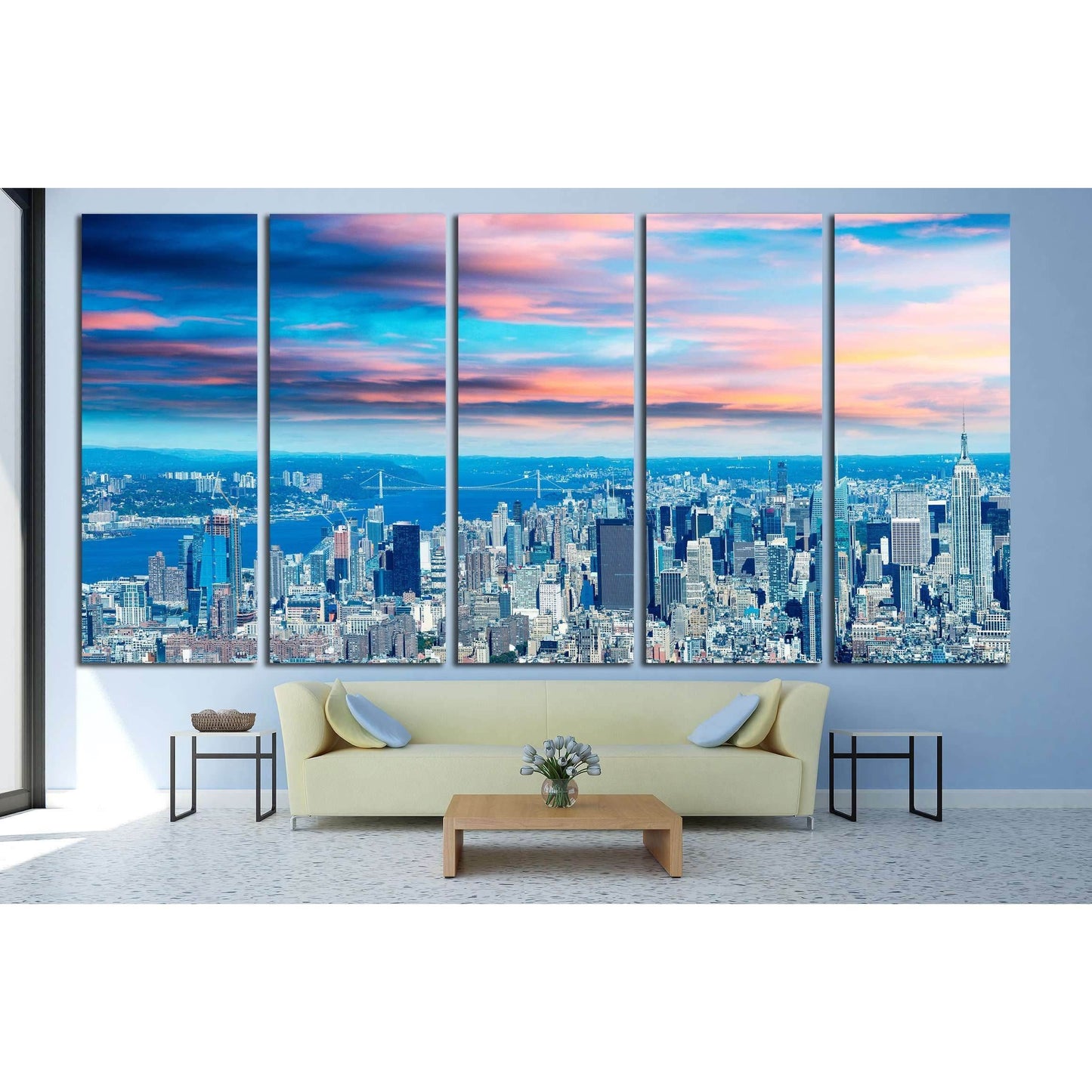 New York City - Aerial view of Manhattan skyline №2718 Ready to Hang Canvas PrintCanvas art arrives ready to hang, with hanging accessories included and no additional framing required. Every canvas print is hand-crafted, made on-demand at our workshop and