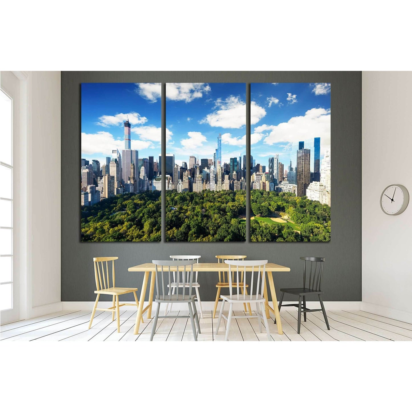 New York City, central park view to manhattan with park at sunny day №2273 Ready to Hang Canvas PrintCanvas art arrives ready to hang, with hanging accessories included and no additional framing required. Every canvas print is hand-crafted, made on-demand