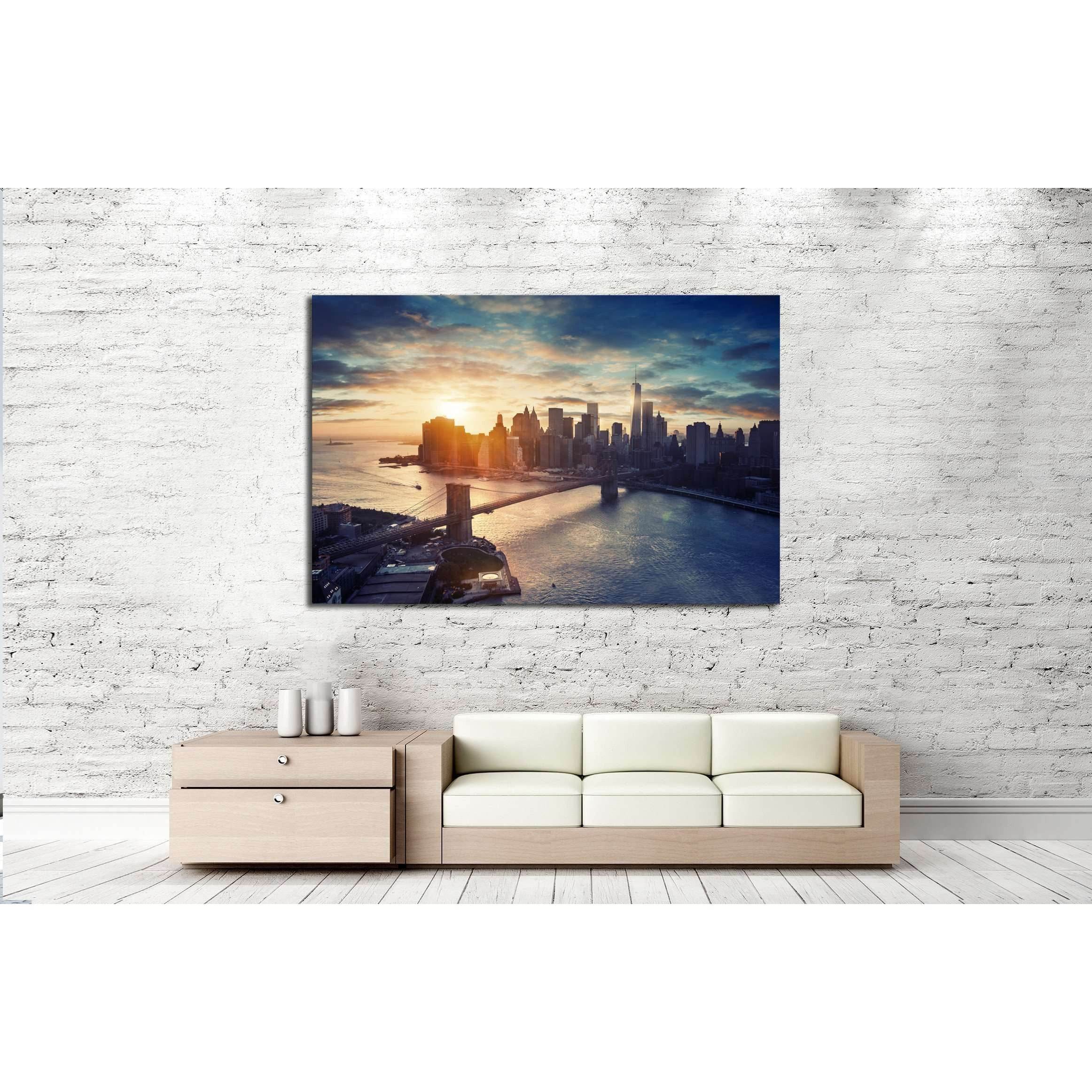 New York City - Manhattan after sunset , beautiful cityscape №2279 Ready to Hang Canvas PrintCanvas art arrives ready to hang, with hanging accessories included and no additional framing required. Every canvas print is hand-crafted, made on-demand at our