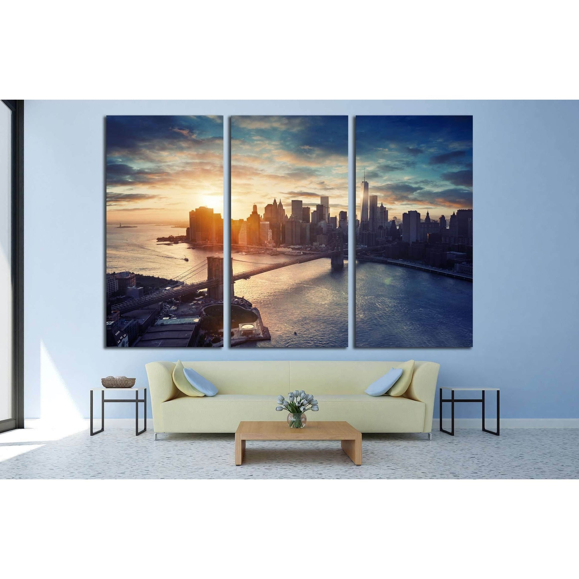 New York City - Manhattan after sunset , beautiful cityscape №2279 Ready to Hang Canvas PrintCanvas art arrives ready to hang, with hanging accessories included and no additional framing required. Every canvas print is hand-crafted, made on-demand at our