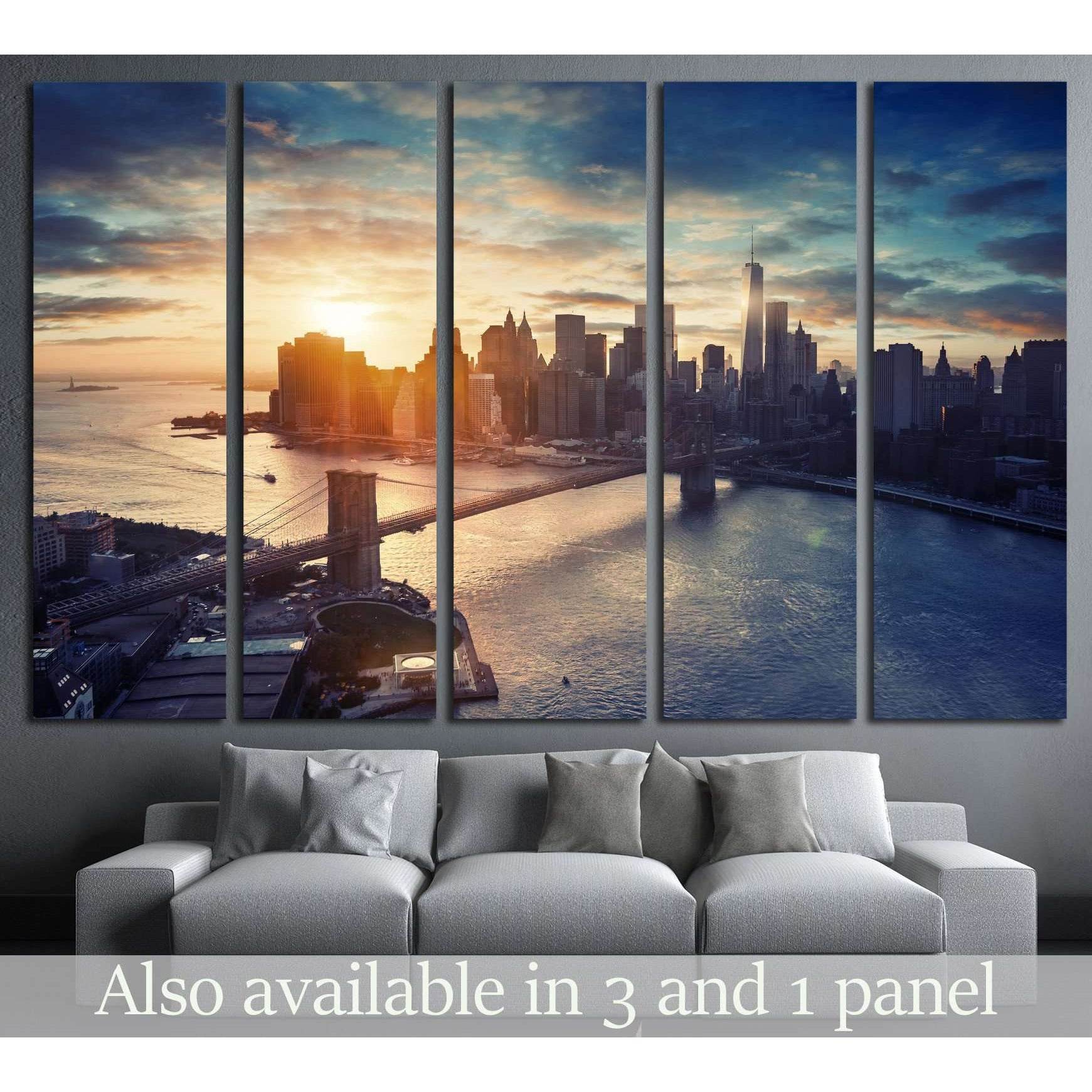 New York City - Manhattan after sunset , beautiful cityscape №2279 Ready to Hang Canvas PrintCanvas art arrives ready to hang, with hanging accessories included and no additional framing required. Every canvas print is hand-crafted, made on-demand at our