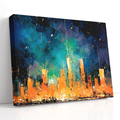 New York Cityline after Dark - Canvas Print - Artoholica Ready to Hang Canvas Print