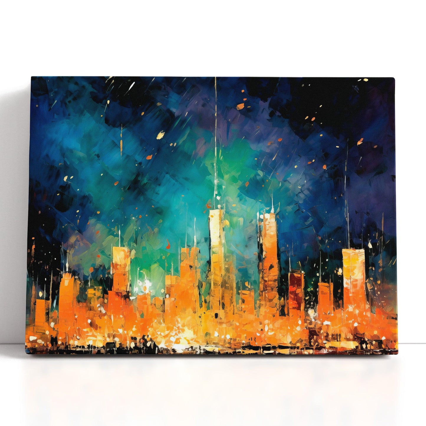 New York Cityline after Dark - Canvas Print - Artoholica Ready to Hang Canvas Print