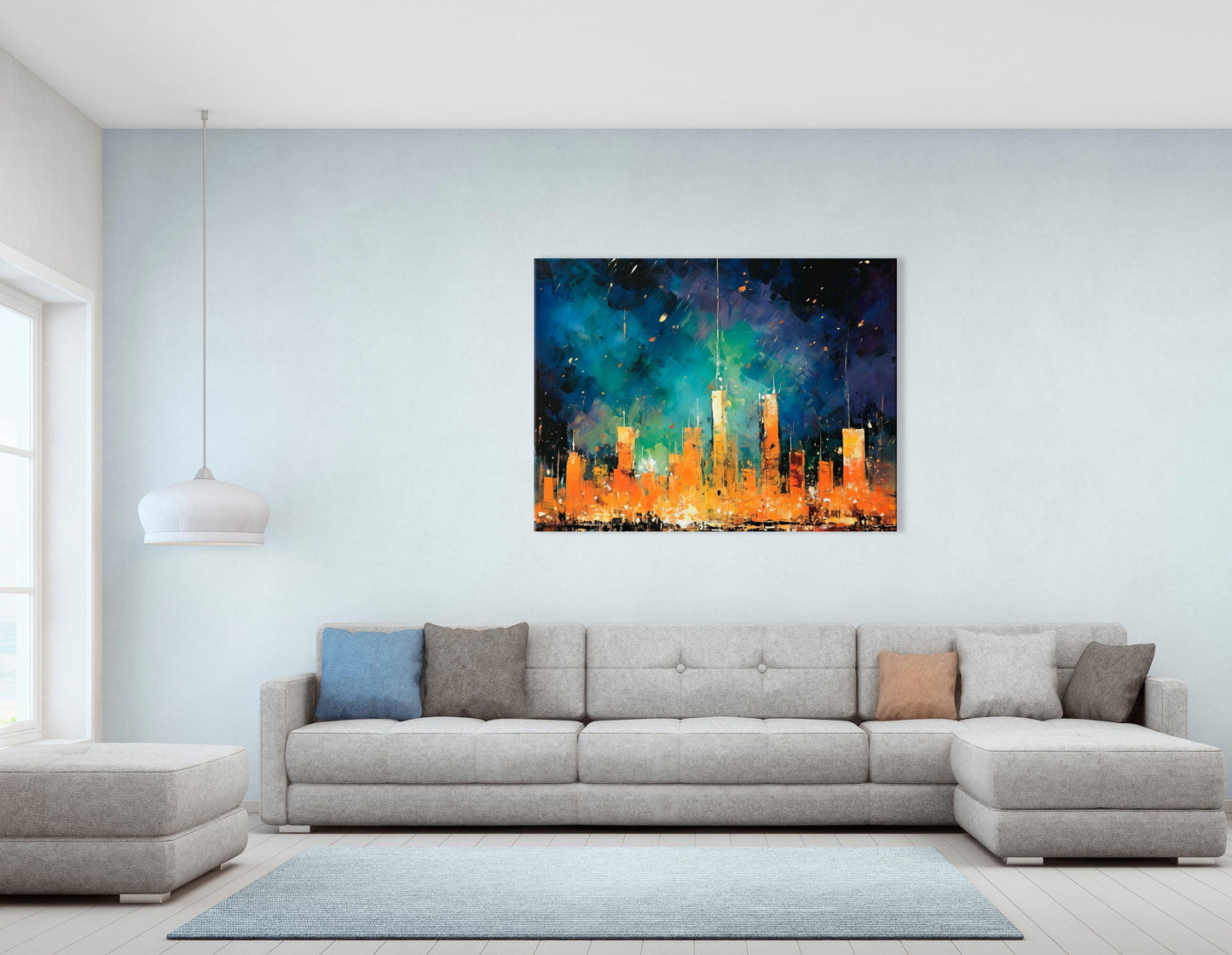 New York Cityline after Dark - Canvas Print - Artoholica Ready to Hang Canvas Print