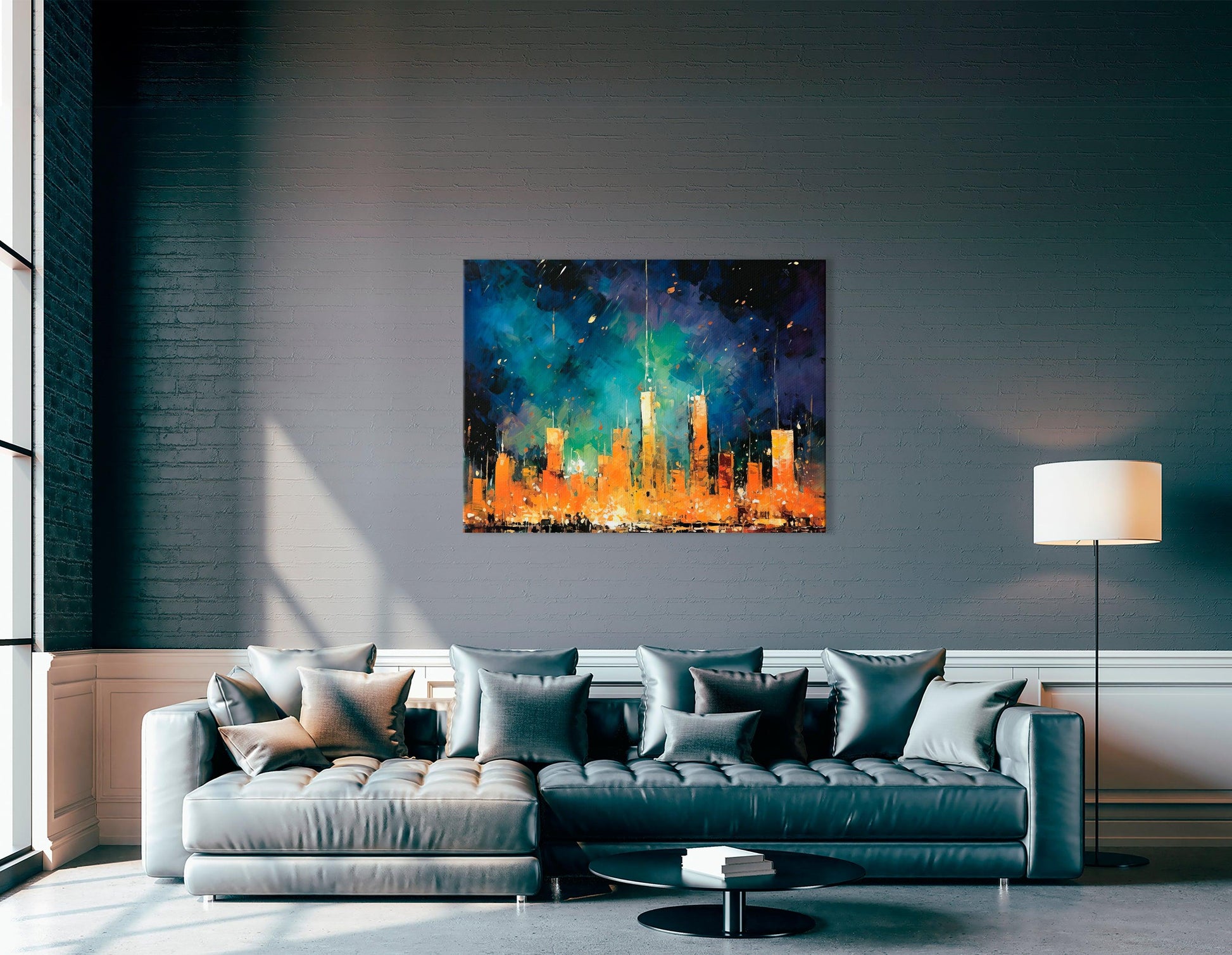 New York Cityline after Dark - Canvas Print - Artoholica Ready to Hang Canvas Print