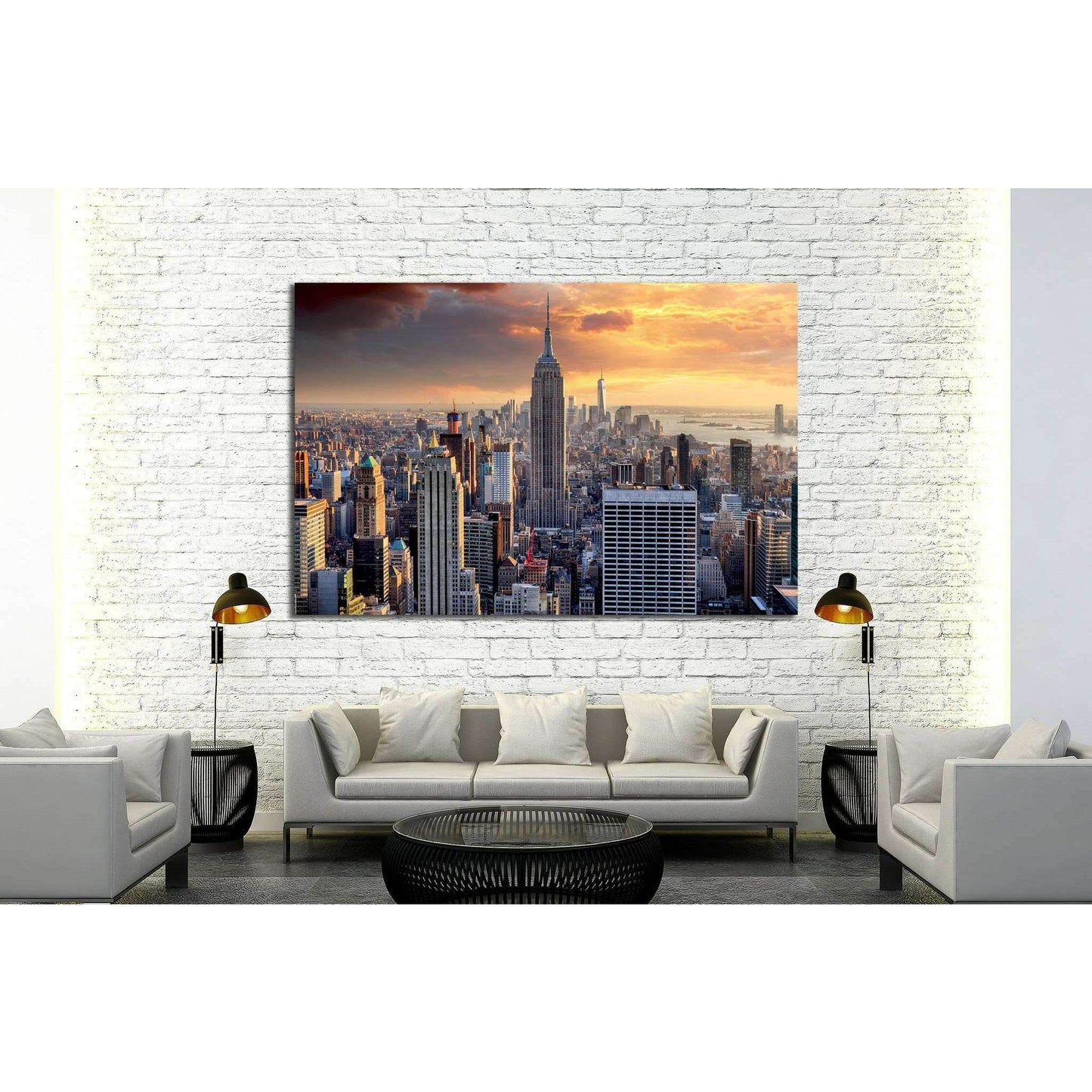 New York skyline at sunset, USA №2072 Ready to Hang Canvas PrintCanvas art arrives ready to hang, with hanging accessories included and no additional framing required. Every canvas print is hand-crafted, made on-demand at our workshop and expertly stretch