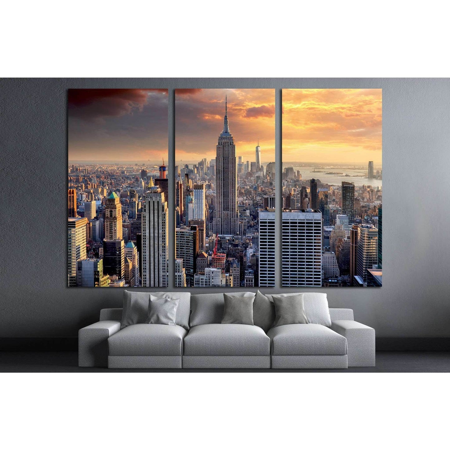 New York skyline at sunset, USA №2072 Ready to Hang Canvas PrintCanvas art arrives ready to hang, with hanging accessories included and no additional framing required. Every canvas print is hand-crafted, made on-demand at our workshop and expertly stretch