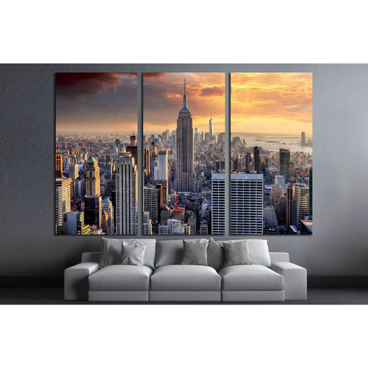 New York skyline at sunset, USA №2072 Ready to Hang Canvas PrintCanvas art arrives ready to hang, with hanging accessories included and no additional framing required. Every canvas print is hand-crafted, made on-demand at our workshop and expertly stretch