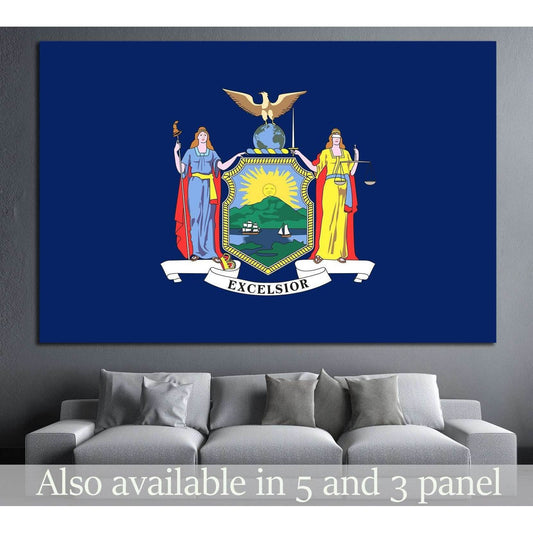 New York state flag №681 Ready to Hang Canvas PrintCanvas art arrives ready to hang, with hanging accessories included and no additional framing required. Every canvas print is hand-crafted, made on-demand at our workshop and expertly stretched around 100