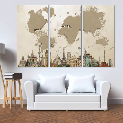 Modern 3D Effect Beige World Map Canvas PrintDecorate your walls with a contemporary World Map Canvas Art Print from the world's largest art gallery. Choose from thousands of World Map artworks with various sizing options. Choose your perfect art print to