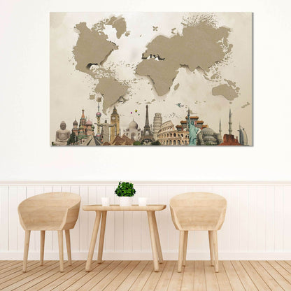 Modern 3D Effect Beige World Map Canvas PrintDecorate your walls with a contemporary World Map Canvas Art Print from the world's largest art gallery. Choose from thousands of World Map artworks with various sizing options. Choose your perfect art print to