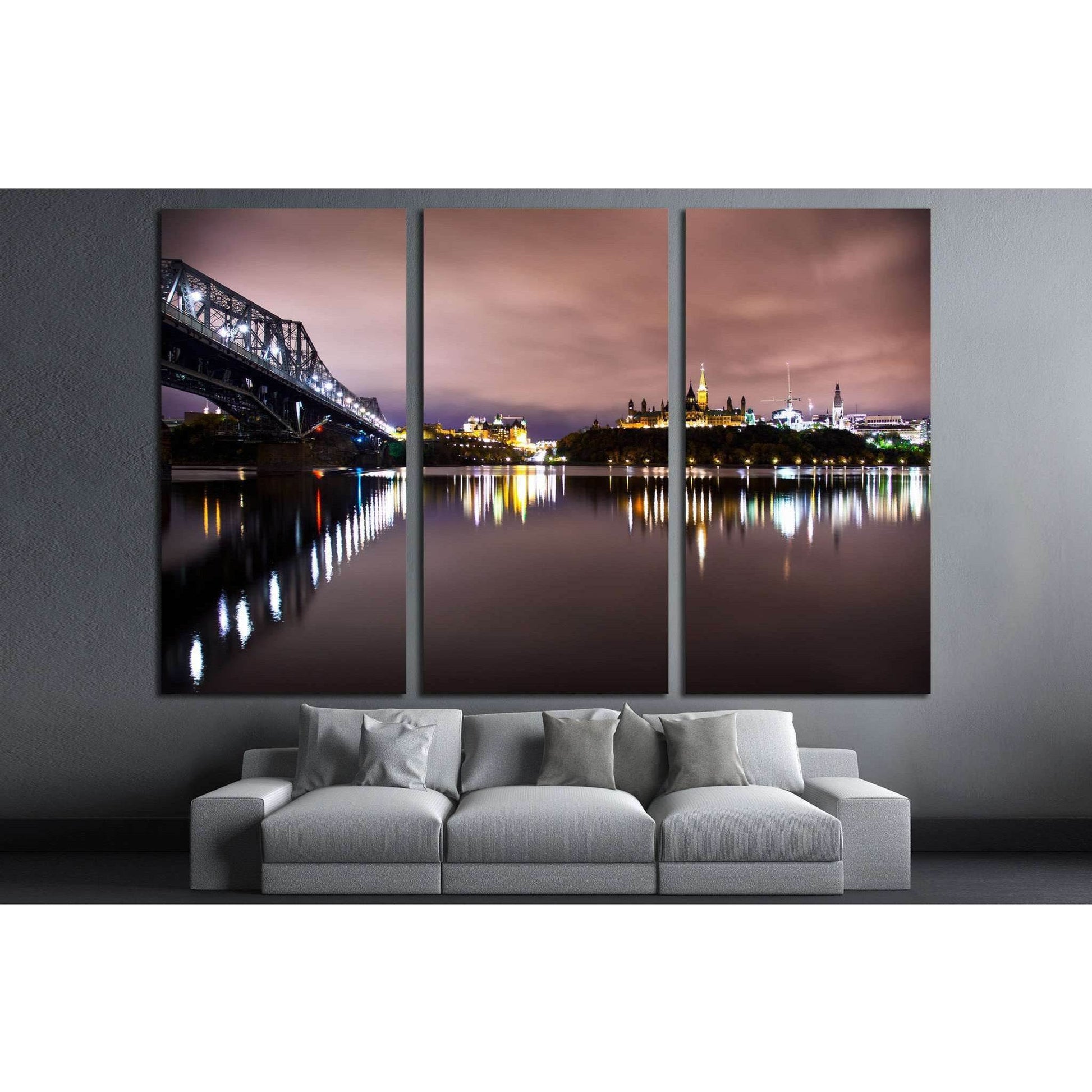 Night sky from under the Alexandra's bridge in quebec №2034 Ready to Hang Canvas PrintCanvas art arrives ready to hang, with hanging accessories included and no additional framing required. Every canvas print is hand-crafted, made on-demand at our worksho