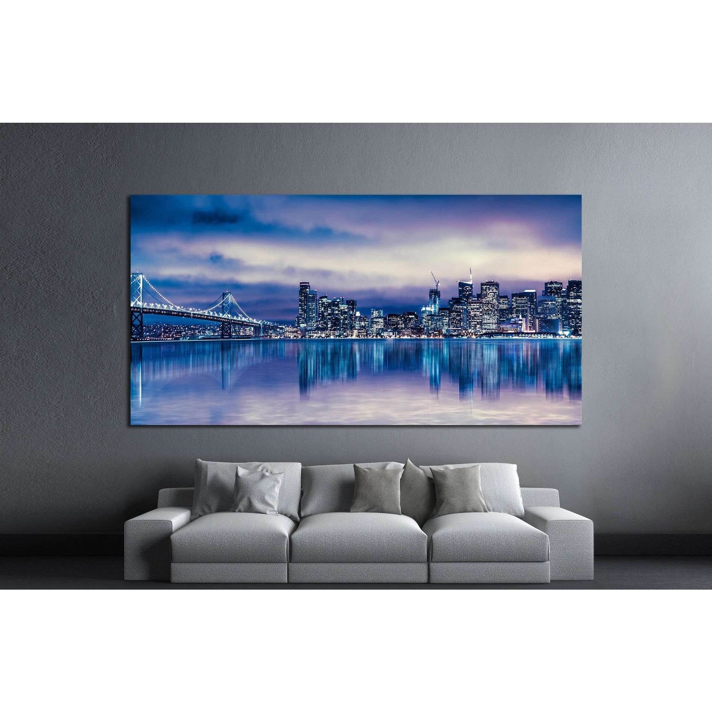 Night view of beautiful San Francisco California №1118 Ready to Hang Canvas PrintCanvas art arrives ready to hang, with hanging accessories included and no additional framing required. Every canvas print is hand-crafted, made on-demand at our workshop and