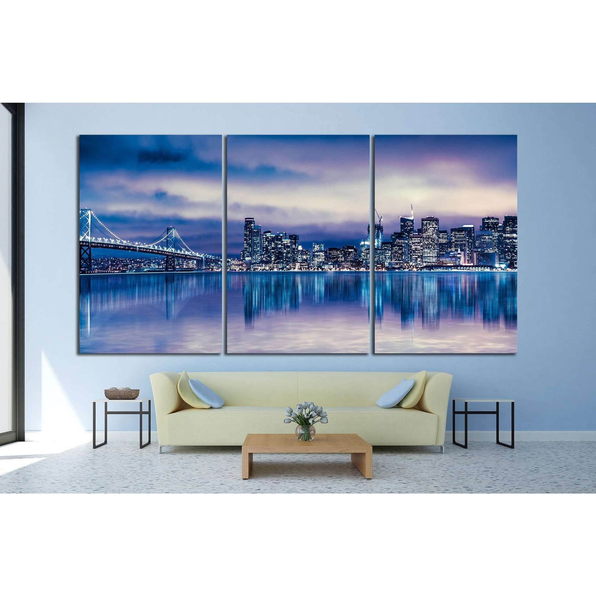 Night view of beautiful San Francisco California №1118 Ready to Hang Canvas PrintCanvas art arrives ready to hang, with hanging accessories included and no additional framing required. Every canvas print is hand-crafted, made on-demand at our workshop and