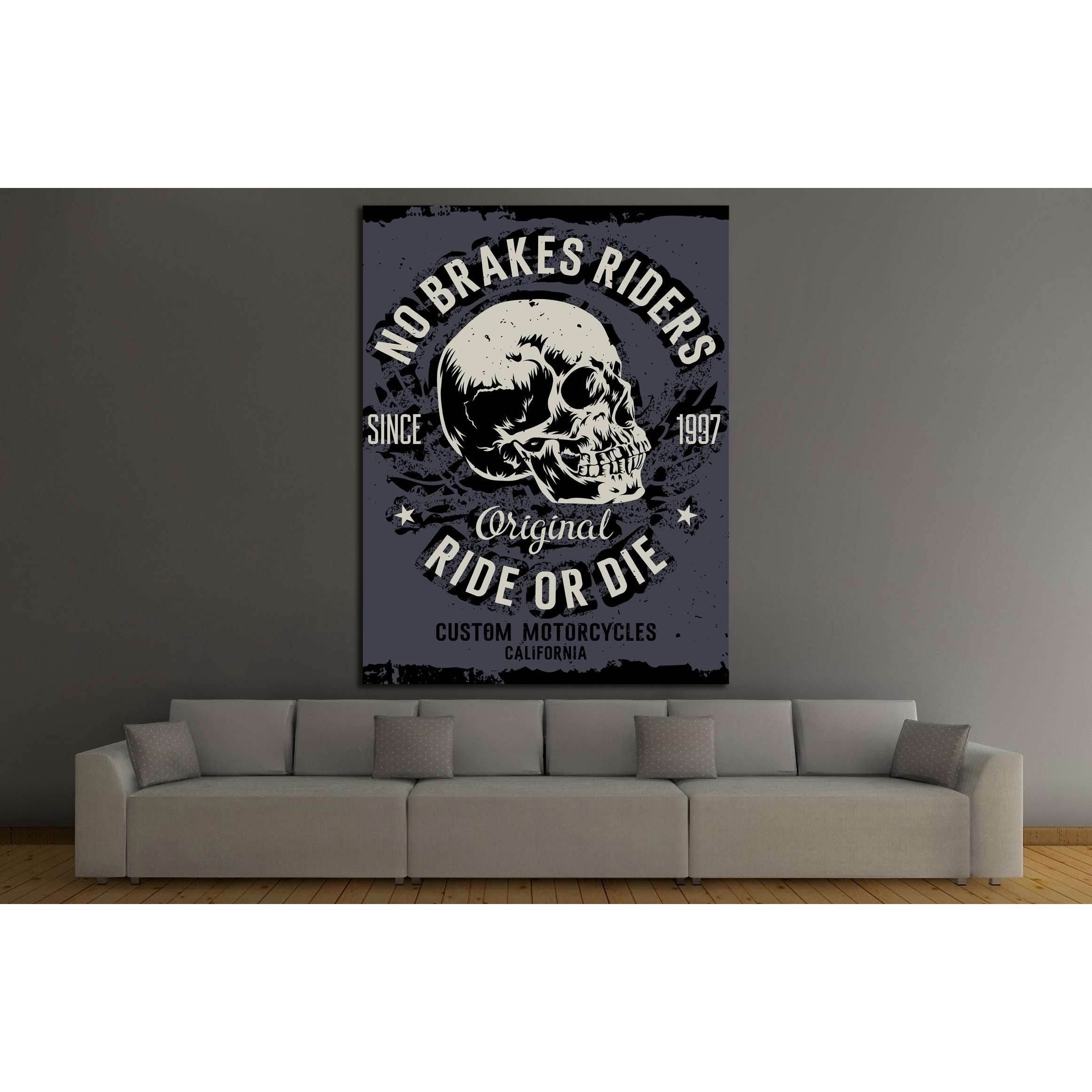no brakes riders. ride or die №4591 Ready to Hang Canvas PrintCanvas art arrives ready to hang, with hanging accessories included and no additional framing required. Every canvas print is hand-crafted, made on-demand at our workshop and expertly stretched