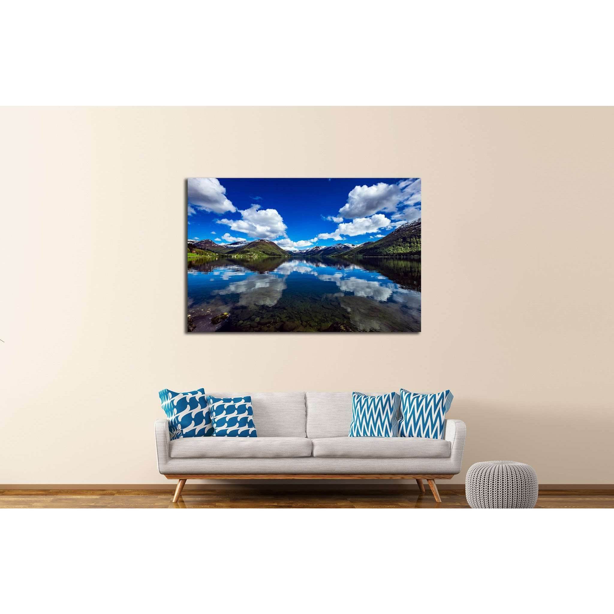 Norway natural landscape №595 Ready to Hang Canvas PrintCanvas art arrives ready to hang, with hanging accessories included and no additional framing required. Every canvas print is hand-crafted, made on-demand at our workshop and expertly stretched aroun