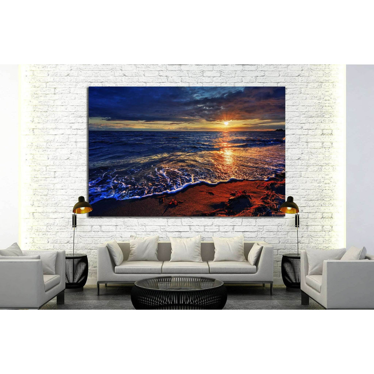 ocean beach with a breaking wave №845 Ready to Hang Canvas PrintCanvas art arrives ready to hang, with hanging accessories included and no additional framing required. Every canvas print is hand-crafted, made on-demand at our workshop and expertly stretch