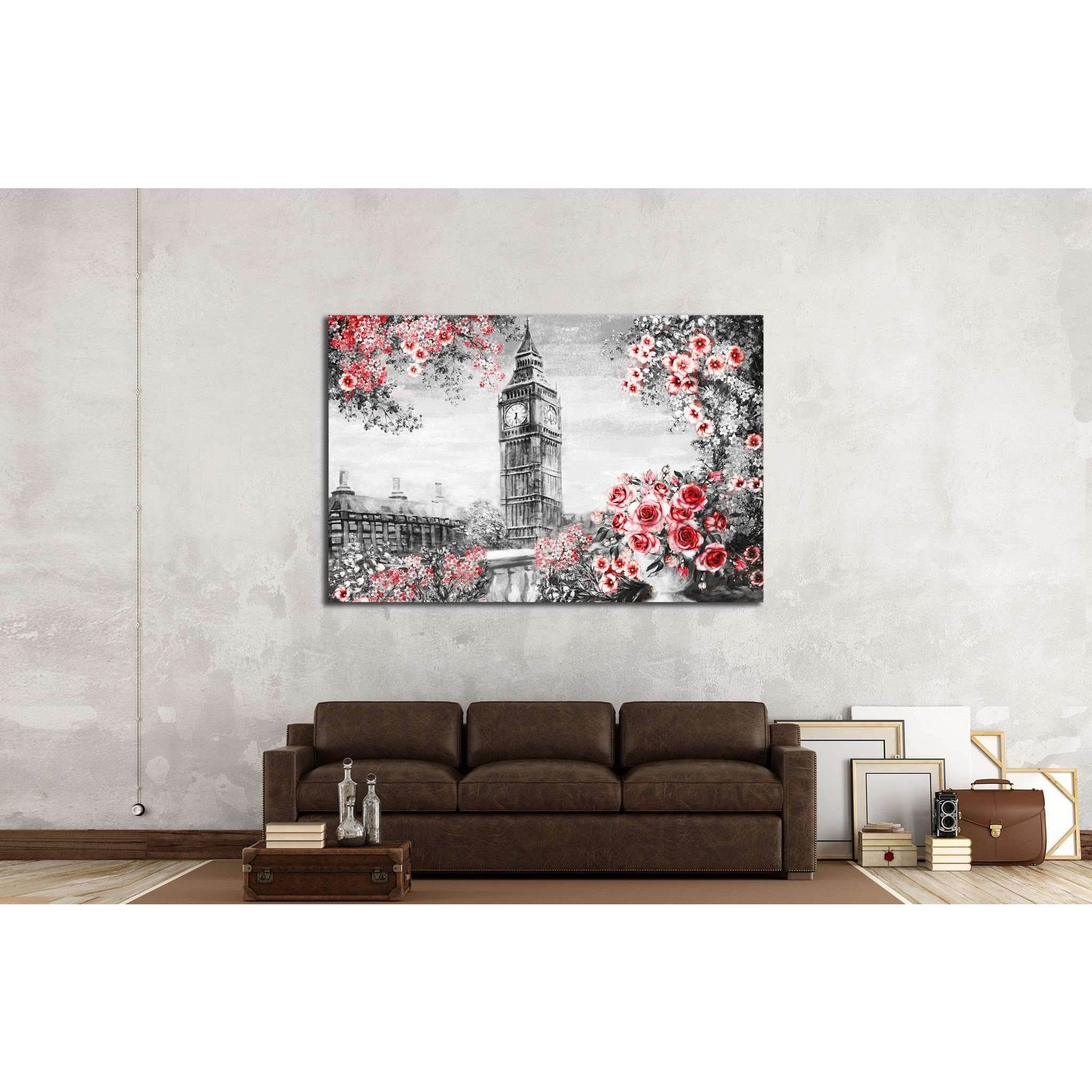 Oil Painting, summer in London, flower rose and leaf №2093 Ready to Hang Canvas PrintCanvas art arrives ready to hang, with hanging accessories included and no additional framing required. Every canvas print is hand-crafted, made on-demand at our workshop