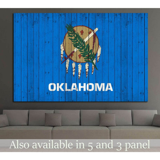 Oklahoma flag №682 Ready to Hang Canvas PrintCanvas art arrives ready to hang, with hanging accessories included and no additional framing required. Every canvas print is hand-crafted, made on-demand at our workshop and expertly stretched around 100% Nort