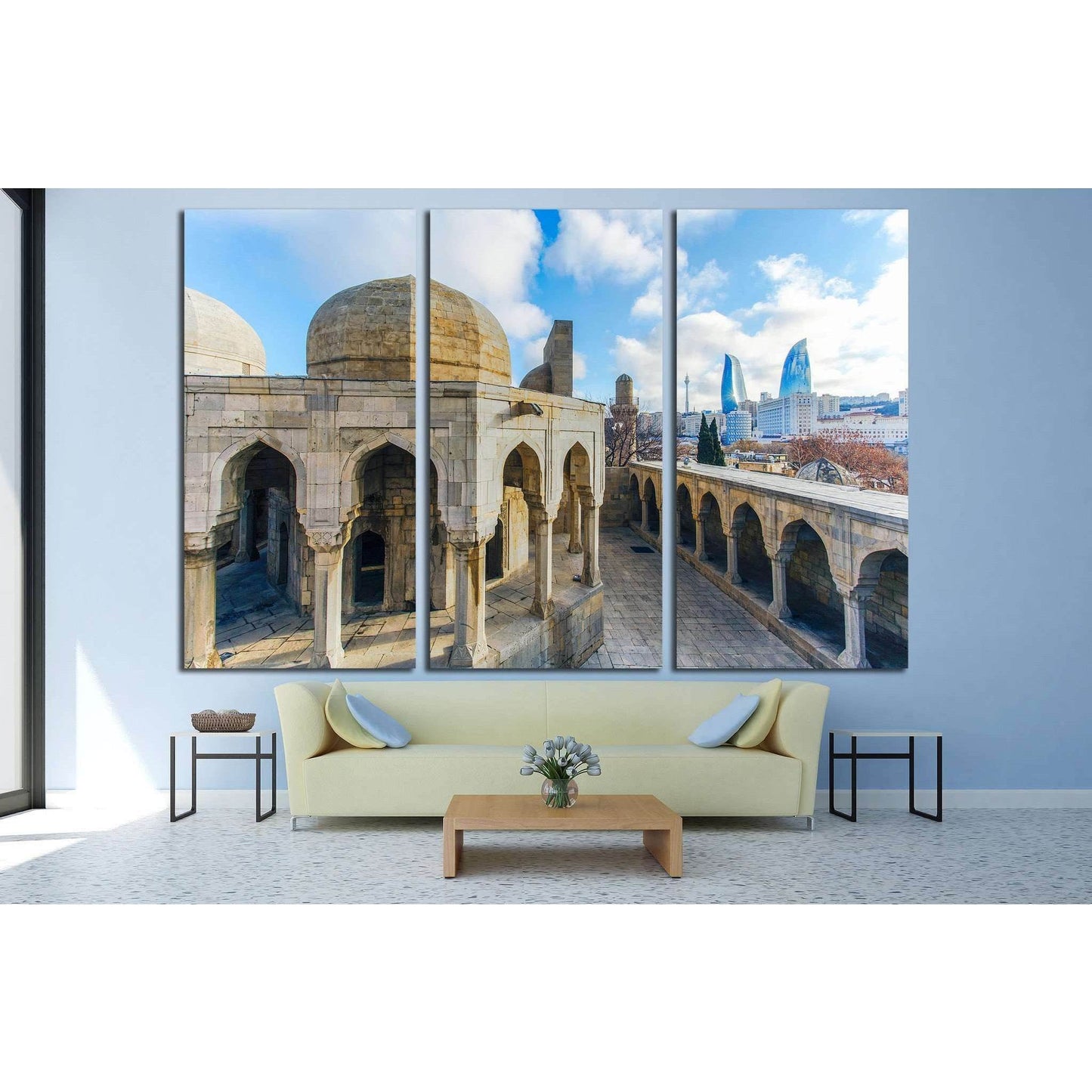 Old City in Baku, Flame Towers №1557 Ready to Hang Canvas PrintCanvas art arrives ready to hang, with hanging accessories included and no additional framing required. Every canvas print is hand-crafted, made on-demand at our workshop and expertly stretche