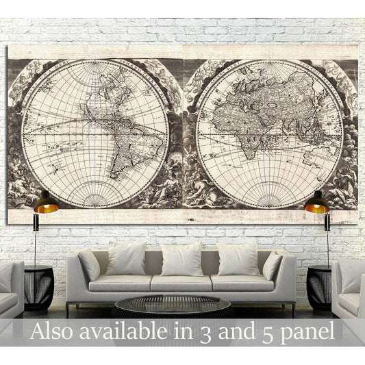 Old World Map №1476 Ready to Hang Canvas PrintCanvas art arrives ready to hang, with hanging accessories included and no additional framing required. Every canvas print is hand-crafted, made on-demand at our workshop and expertly stretched around 100% Nor