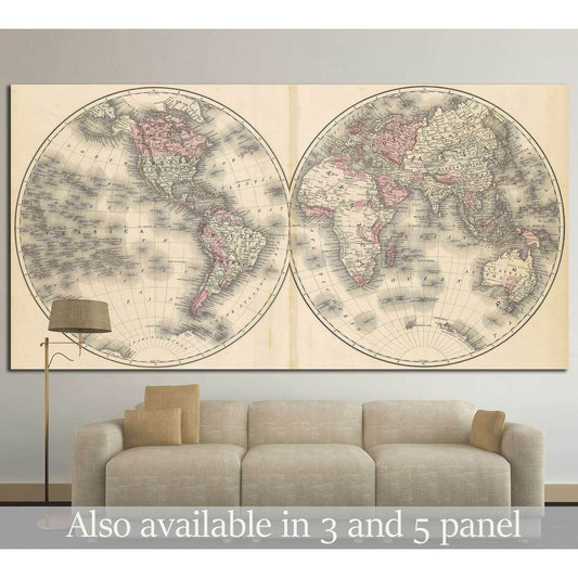 Old World Map №1486 Ready to Hang Canvas PrintCanvas art arrives ready to hang, with hanging accessories included and no additional framing required. Every canvas print is hand-crafted, made on-demand at our workshop and expertly stretched around 100% Nor